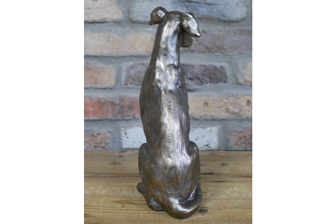 Antique Gold/Bronze Sitting Dog Statue