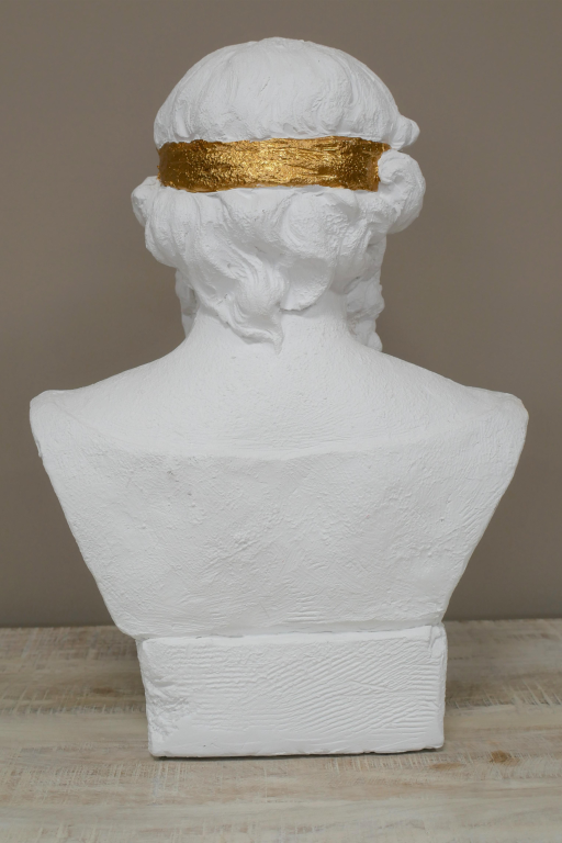 Greek Male Bust In White Stone Effect With Gold Band 47cm39.99