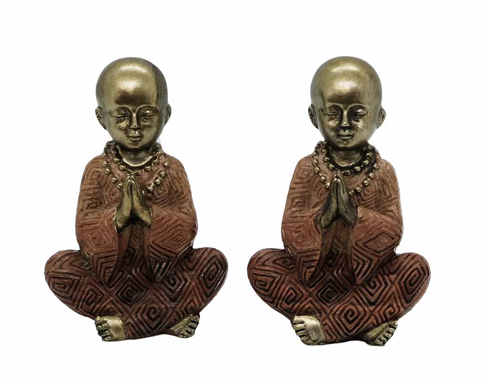 Set of Two Sitting Monks