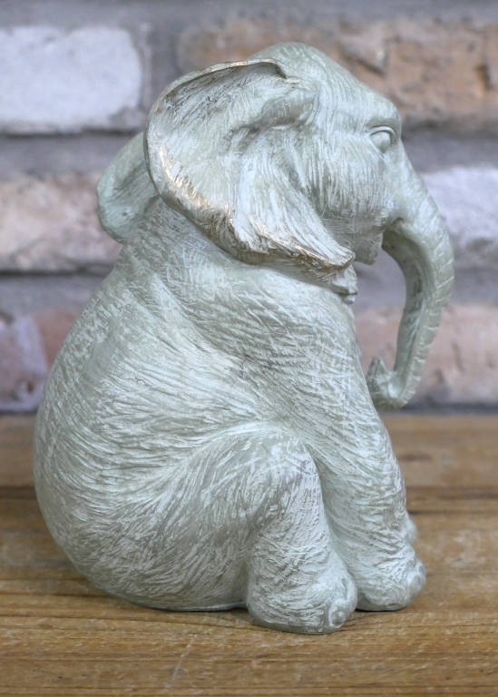 Elephant Statue Pale Grey