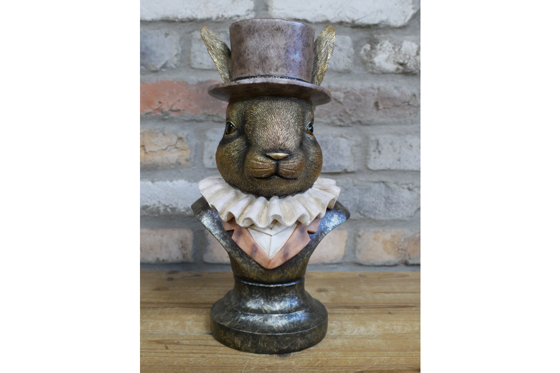 Smart Rabbit Bust With Top Hat