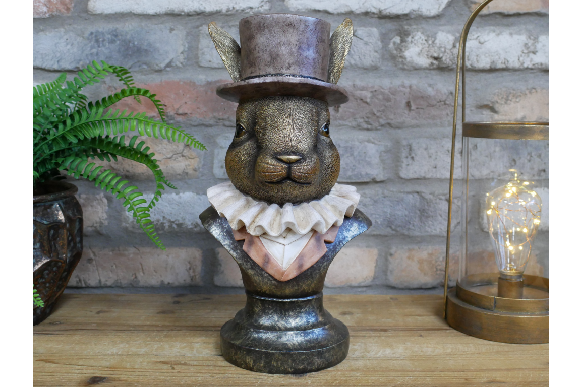 Smart Rabbit Bust With Top Hat