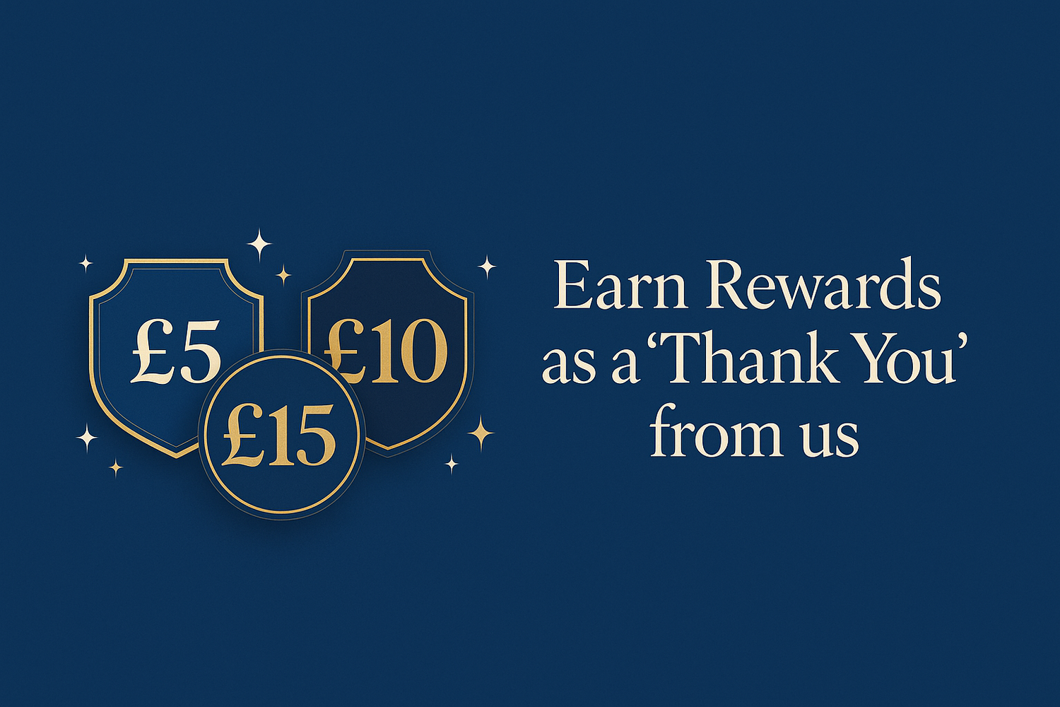 change the image to a blue background with a £5, £10, and £15 badges