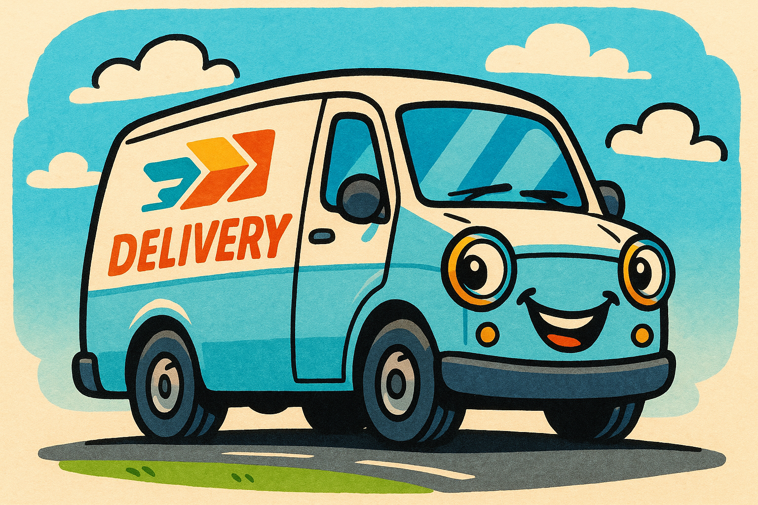 delivery van cartoon