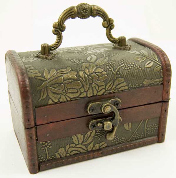 Floral Large Box Wooden Chest 12X8X8cm