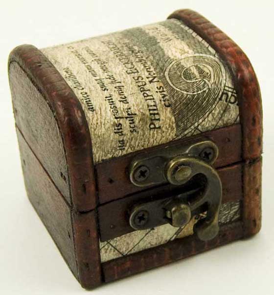Small Atlas Box Wooden Chest 6X6X6cm