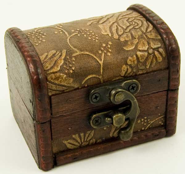 Floral Box Wooden Chest 8X6X6cm