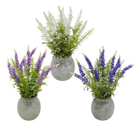 Potted Faux Lavender Lilac 43cm