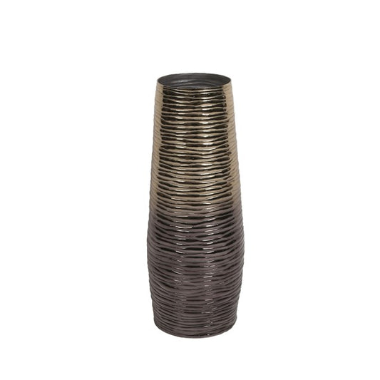 Two-Tone Metal Ribbed Bullet Vase 52cm