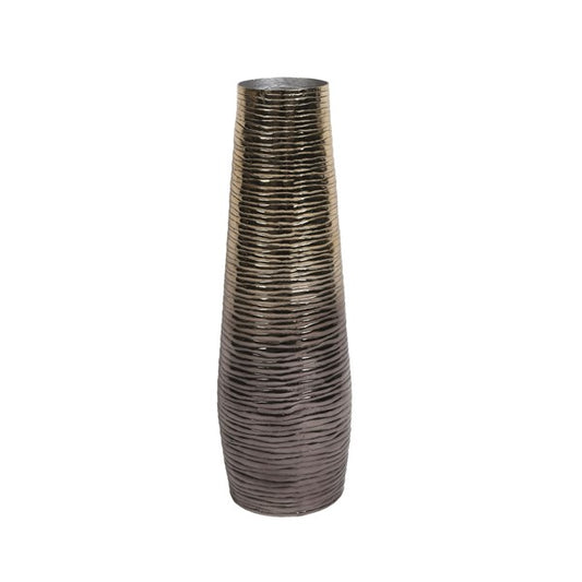Two-Tone Metal Ribbed Bullet Vase 63.5cm